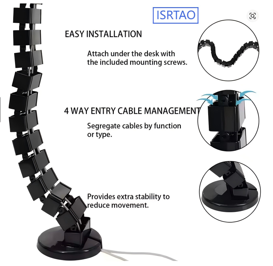 ISRTAO 책상 아래 케이블 정리 트레이 스네이크 케 - Cable Tray Under Desk 리뷰 및 가격