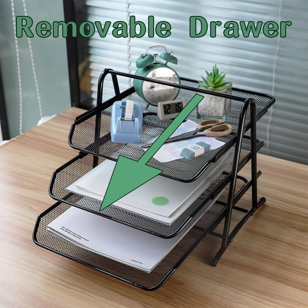 3단 슬라이딩 데스크탑 파일 정리함, 금속 메쉬 파일/ - Desktop Filing Tray 리뷰 및 가격