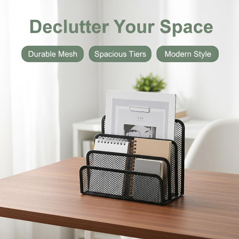 블랙 메탈 메쉬 3단 책상 정리함 파일 서류 트레이 노 - Desktop Filing Tray 리뷰 및 가격